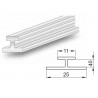 Profil H 25x11-1M PCV biały