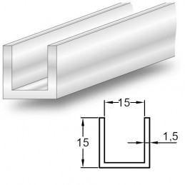 Profil U 15x15-1M PCV biały