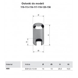 Osłonka zaw.płas.119.. 13mm brązowa
