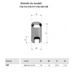 Osłonka zaw.płas.119.. 14mm brązowa