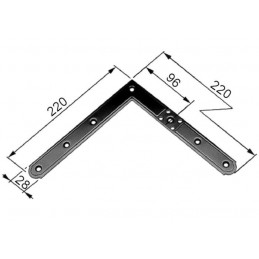 Narożnik 220x220mm bez powłoki 96mm górny prawy - dolny lewy