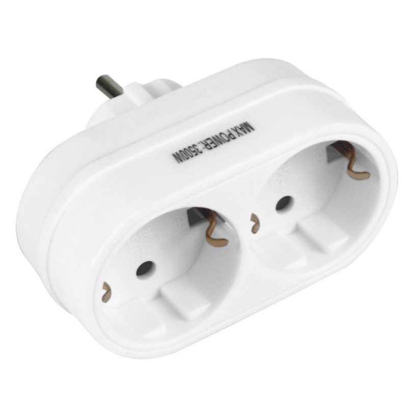 Rozgałęźnik elektryczny 2 wejścia mod.3209 biały