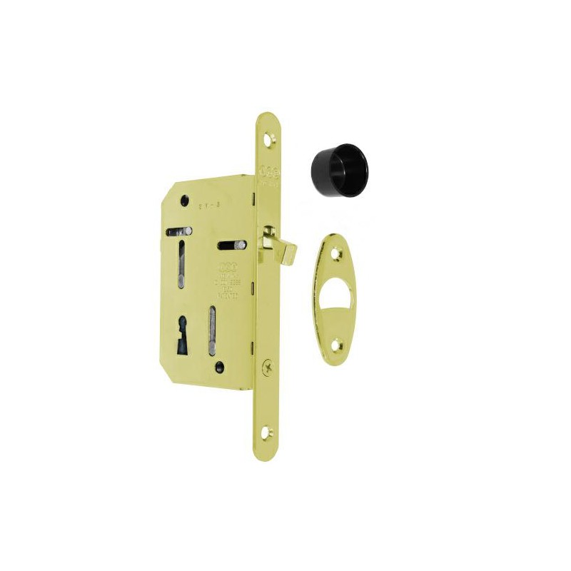 Zamek hakowy na klucz 50mm mosiądzowany czoło 16x160mm mod. SCIVOLA Tre