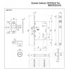 Zamek hakowy na klucz 50mm F16 chrom mat SCIVOLA Tre