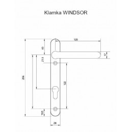 Klamka WINDSOR L/L wkładka 92 czarna