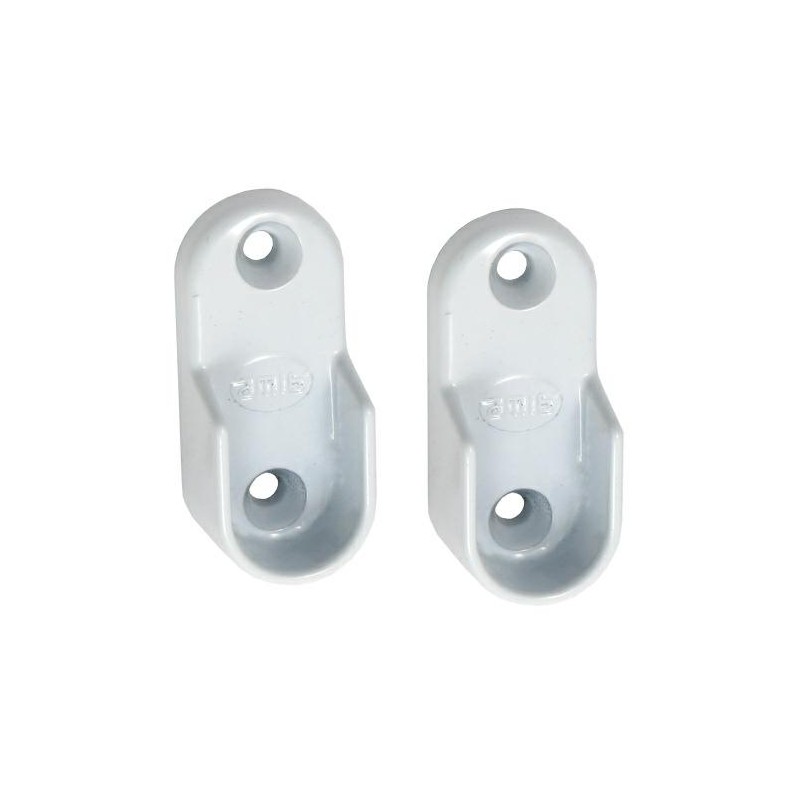 Wspornik drążka ubraniowego 30x15mm biały 2szt mod.7