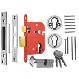 Zamek BS Keyless Egress 48/56 wkładka chrom zestaw