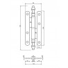 Zawias do drzwi 134x54mm stal czarny rozłączny LEWY (pl) mod. 606