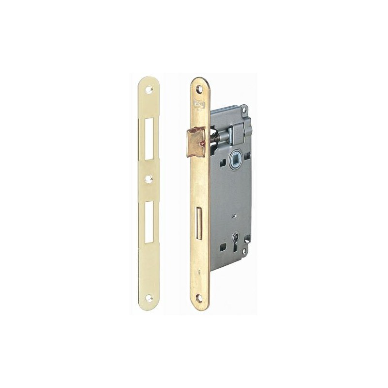 Zamek drzwiowy na klucz 75/45 mosiądzowany F24x220 mod. Atene