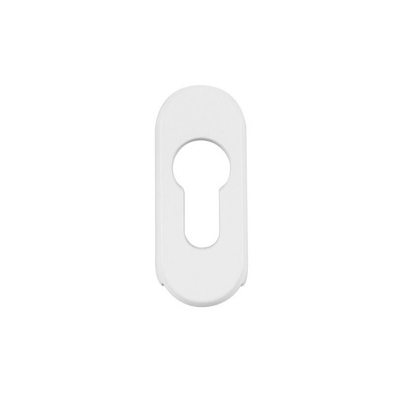 Szyld wkładki antywłamaniowy owal 70x29mm alum. biały 1szt. mod.3700