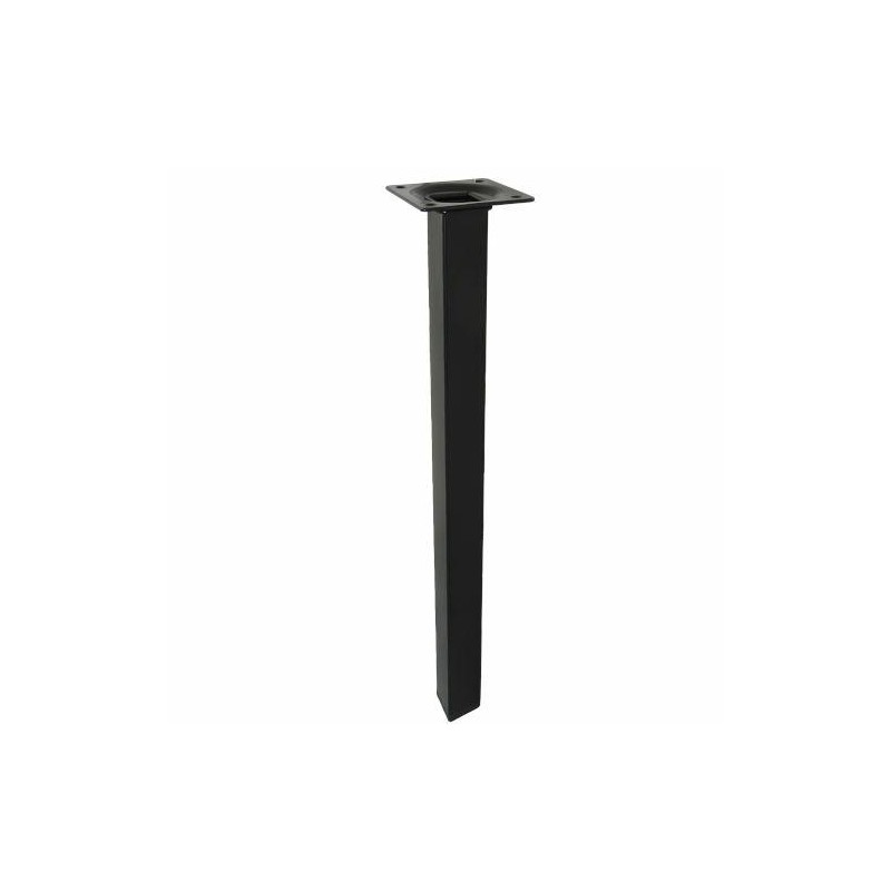 Noga meblowa stalowa wys. 600mm kwadrat 25x25mm czarna mod.3