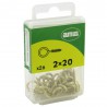 Haczyk wkręcany 2x20mm oczko 6mm mosiądzowany 26szt.