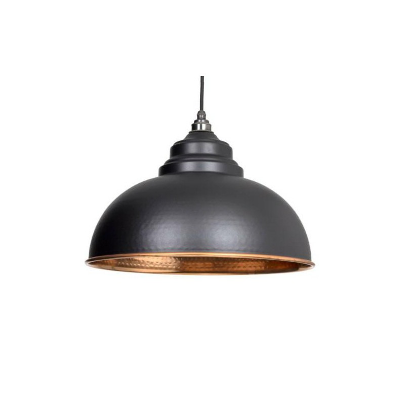 Lampa loftowa Harborne 40cm czarna miedź młotkowana