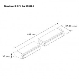 Nawiewnik akustyczny 464mm biały 2500EA przykręcany mod.SFX SA