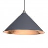 Lampa Hockley 51cm szara / miedziane młotkowane wnętrze