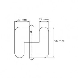 Zawias IPA 11131 33x96mm lewy galwanizowany