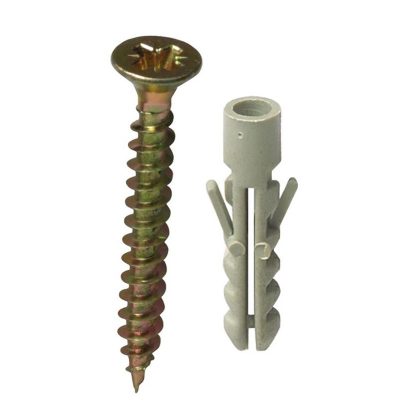 Wkręty 3,5x30mm żółty ocynk i kołki rozporowe 9szt.