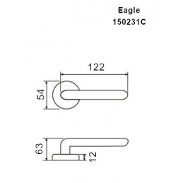 Klamka EAGLE 150/231C rozeta chrom satyn