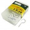 Hak półpełny haczyk wkręcany 2,5x29mm biały 13szt.