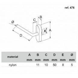 Hak na panel narzędz. pochyl.R476