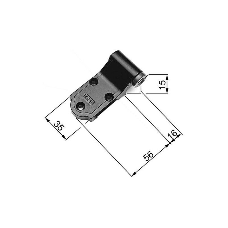 Zawias czarny 16x15 AGB