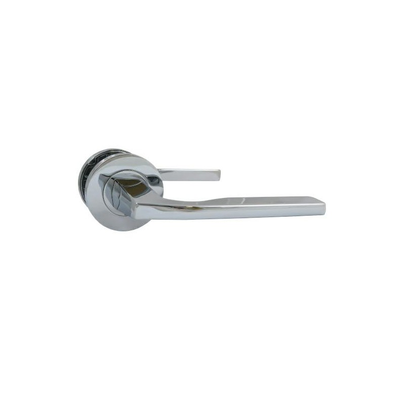 Klamka Vela 120mm na okrągłej rozecie chrom połysk mod.RM120