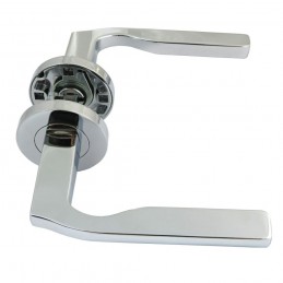 Klamka Vela 120mm na okrągłej rozecie chrom połysk mod.RM120