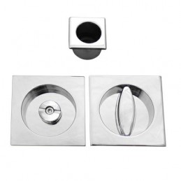 Uchwyty wpuszczane do WC kwadrat 60x60mm chrom połysk mod. SCIVOLA-Q + uchwyt na palec