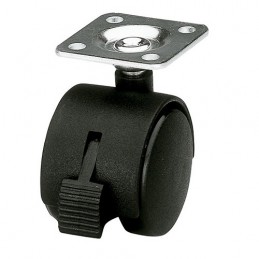 Kółko nylonowe 40mm hamulec obrotowa płytka czarne mod. 1504