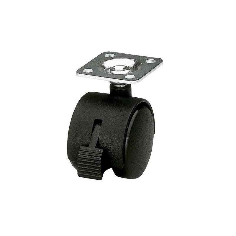 Kółko nylonowe 50mm hamulec obrotowa płytka czarne mod. 1504