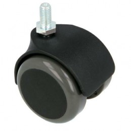 Kółko z poliuretanu 50mm sworzeń gwint M8x15mm nylon szaro-czarne mod.1507