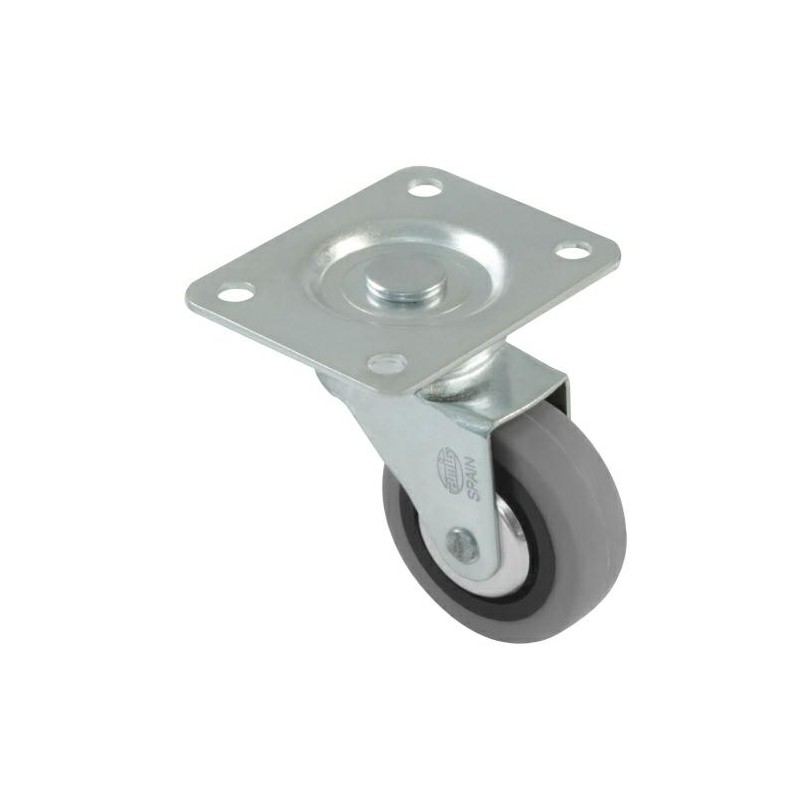 Kółko gumowe 50mm obrotowa płytka szare 22kg mod. 2502