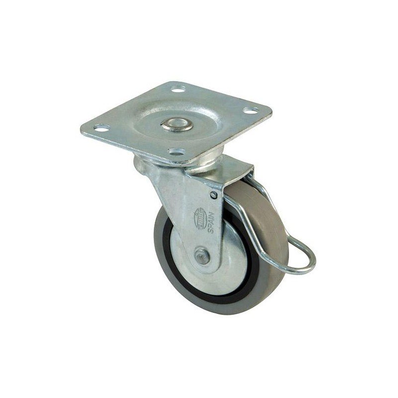 Kółko gumowe 50mm obrotowa płytka hamulec 22kg szare mod.2503