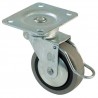 Kółko gumowe 50mm obrotowa płytka hamulec 22kg szare mod.2503