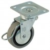 Kółko gumowe 50mm obrotowa płytka hamulec 22kg szare mod.2503