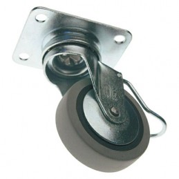 Kółko gumowe 60mm obrotowa płytka hamulec szare mod.2503