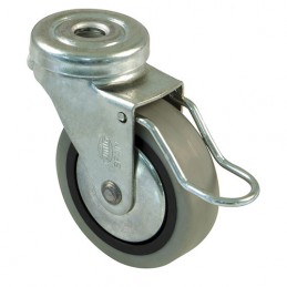 Kółko gumowe 50mm otwór 10,4mm hamulec szare 25kg mod.2505