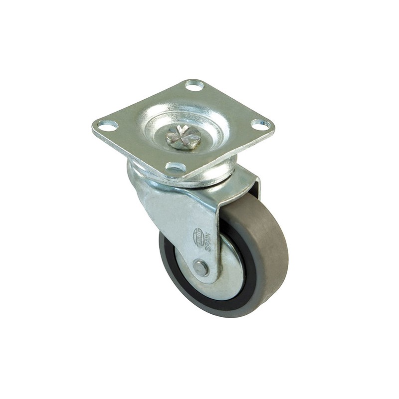 Kółko gumowe 60mm skrętna płytka szare mod. 2510