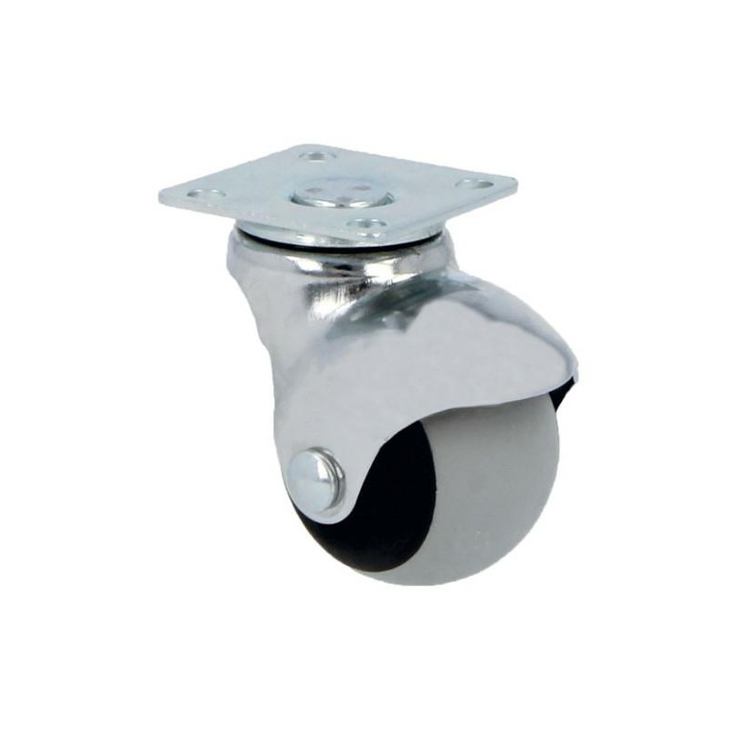 Kółko gumowe 40mm obrotowa płytka szare 40kg mod.2517