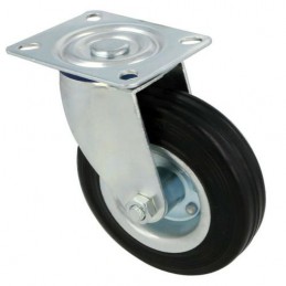 Kółko gumowe 125mm obrotowa płytka czarne 120kg mod.2522