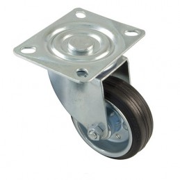Kółko gumowe 80mm obrotowa płytka czarne 70kg mod.2522