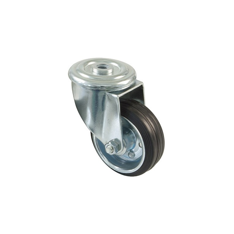 Kółko gumowe 100mm otwór 12,5mm czarne 90kg mod.2524