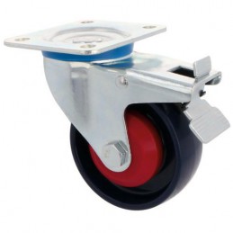 Kółko nylonowe 100mm hamulec obrotowa płytka niebieskie 250kg mod.2553
