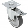 Kółko gumowe 100mm hamulec obrotowa płytka inox 90kg mod.2560