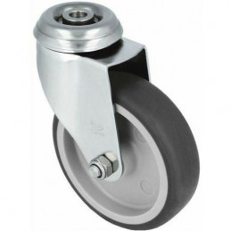 Kółko gumowe 100mm otwór 10,5mm inox szare 90mm mod.2561