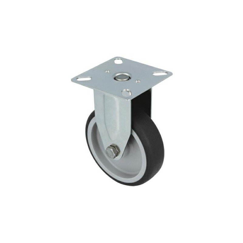 Kółko gumowe 100mm stała płytka inox 90kg mod.2562