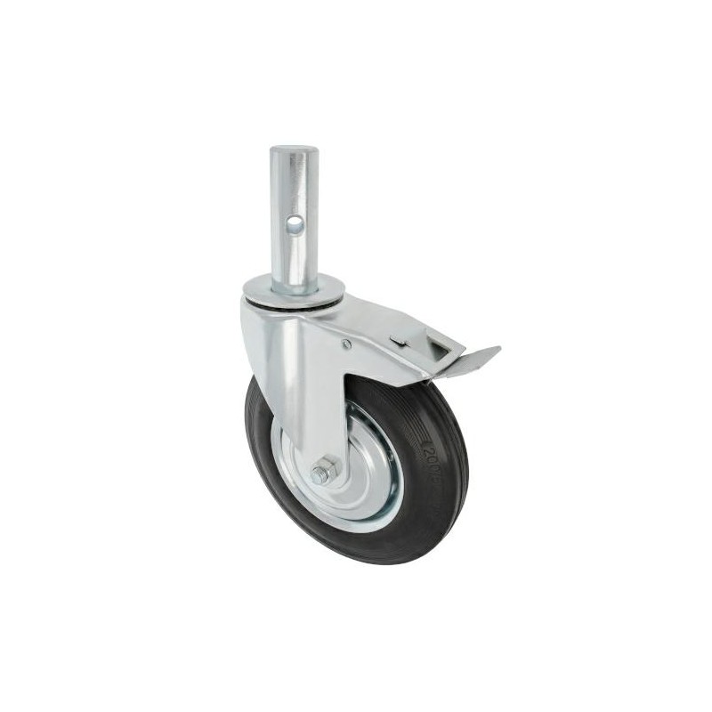 Kółko do rusztowań gumowe 200mm pełny trzpień 200kg mod.2575