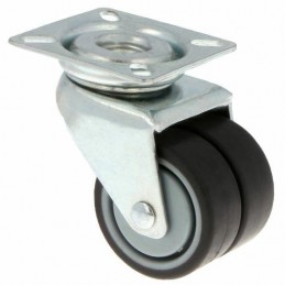 Kółko gumowe podwójne 50mm obrotowa płytka 90kg mod.2514
