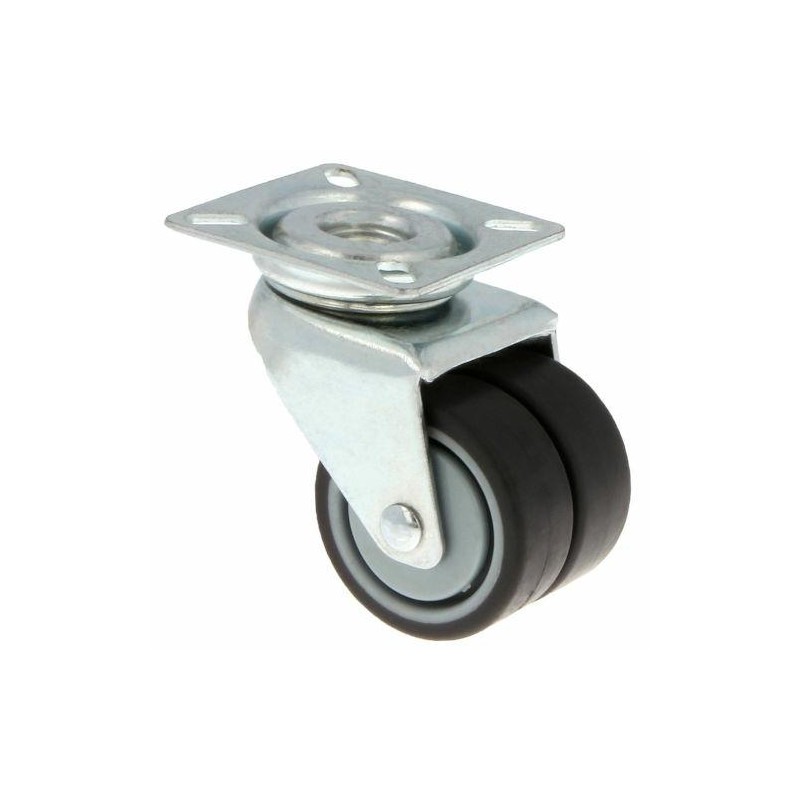 Kółko gumowe podwójne 50mm obrotowa płytka 90kg mod.2514