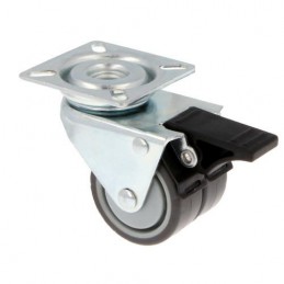 Kółko gumowe podwójne 50mm hamulec skrętna płytka 90kg mod.2514